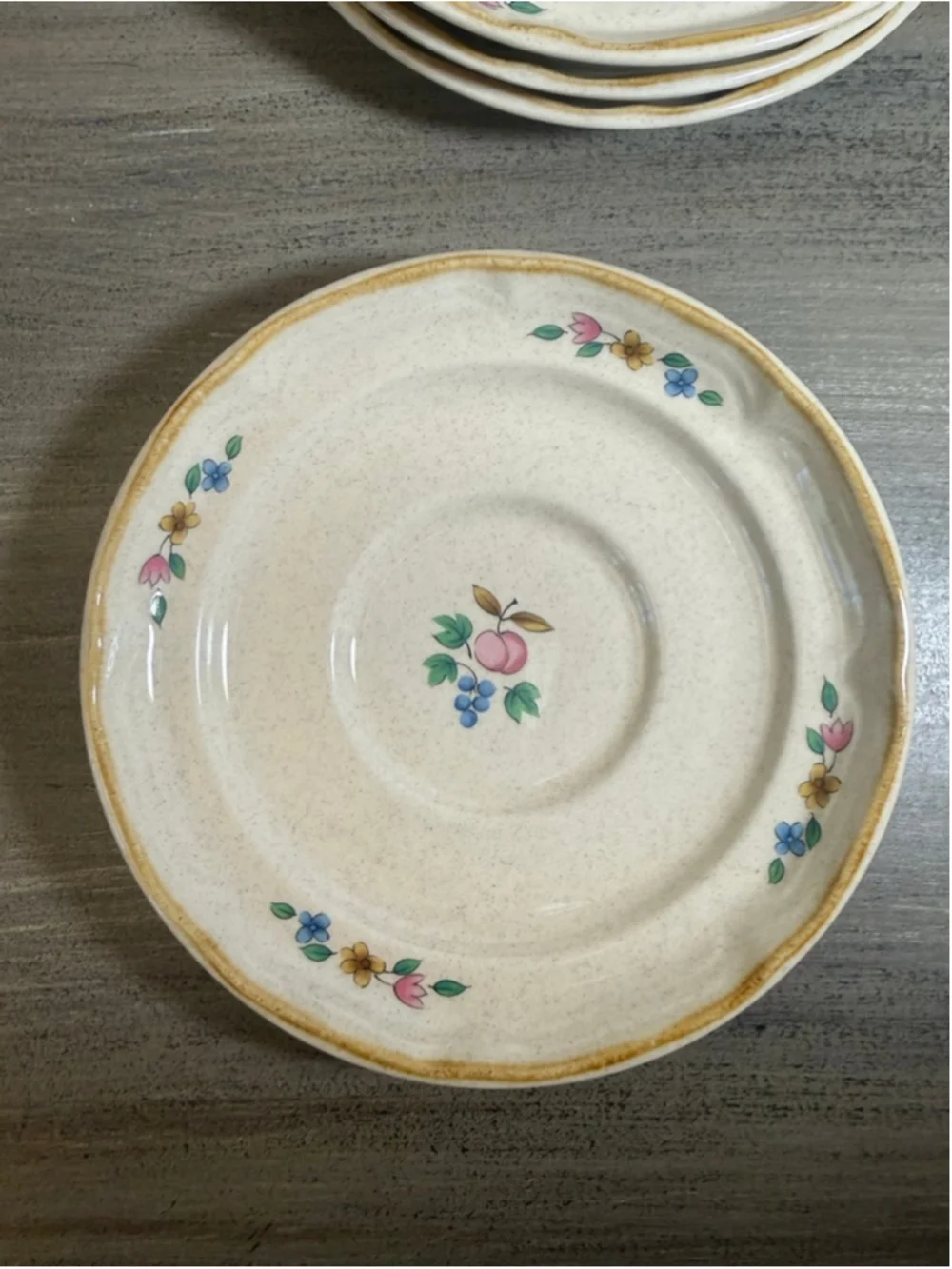 Set of 4 INTERNATIONAL TABLEWORKS HEARTLAND SAUCER PLATE 6” PATTERN# 7774 MINT